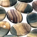Smoky Rainbow Fluorite Thumb Stone ~40mm