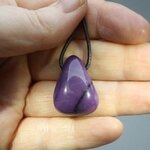 Sugilite Drilled Tumblestone with Cord  ~26x19mm