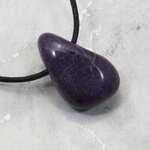 Sugilite Drilled Tumblestone with Cord  ~27mm