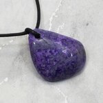 Sugilite Drilled Tumblestone with Cord  ~29mm