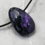 Sugilite Drilled Tumblestone with Cord  ~31mm