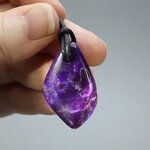Sugilite Drilled Tumblestone with Cord  ~31x21mm