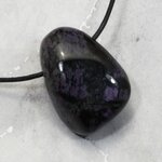 Sugilite Drilled Tumblestone with Cord  ~32mm