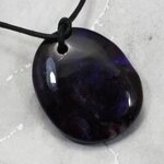 Sugilite Drilled Tumblestone with Cord  ~35mm