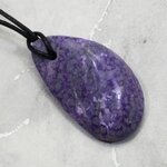 Sugilite Drilled Tumblestone with Cord  ~44mm