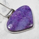 Sugilite Teardrop 925 Silver Pendant ~38mm