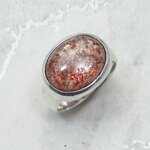 Sunstone Oval 925 Sterling Silver Ring~7.75 US / P 1/2 UK