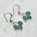 Turquoise 925 Silver Drop Earrings ~34mm