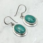 Turquoise 925 Silver Drop Earrings ~37mm