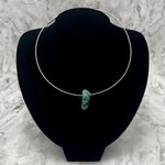 Turquoise Nugget Pendant & Silver Metal Choker ~27mm