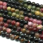 Watermelon Tourmaline Crystal Beads - 6mm Round
