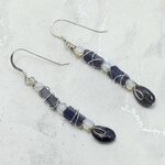 Wire Gemstone 925 Silver Drop Earrings ~47mm