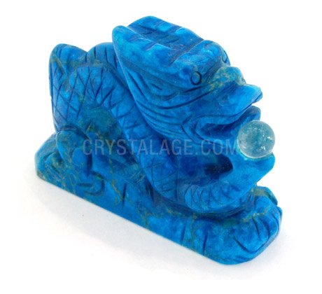 Blue Howlite Carved Chinese Dragon
