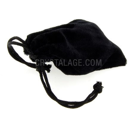 Suedette Gift Pouch - Black (8cm x 6.5cm)