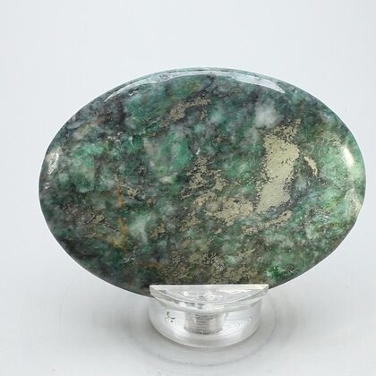 African Jade & Pyrite Palm Stone (Extra Grade) ~70x50mm