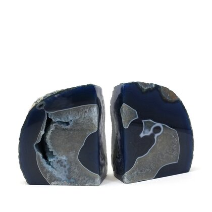 Agate Bookend Pair (Blue) ~112x93x52mm