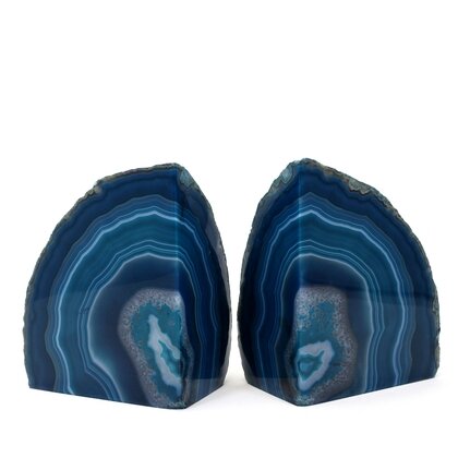 Agate Bookend Pair (Blue) ~123x95x53mm