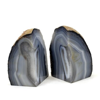 Agate Bookend Pair (Natural) ~114x129x65mm