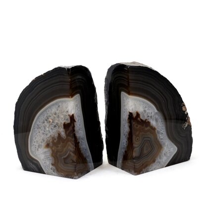 Agate Bookend Pair (Natural) ~117x157x54mm