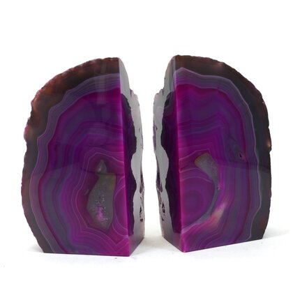 Agate Bookend Pair (Pink) ~156x175x53mm