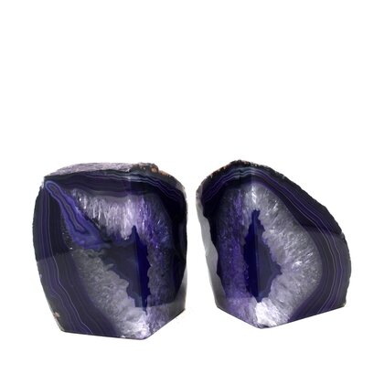 Agate Bookend Pair (Purple) ~114x152x86mm
