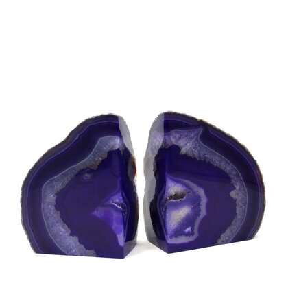 Agate Bookend Pair (Purple) ~129x101x56mm