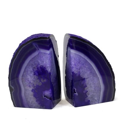 Agate Bookend Pair (Purple) ~129x16 x69mm