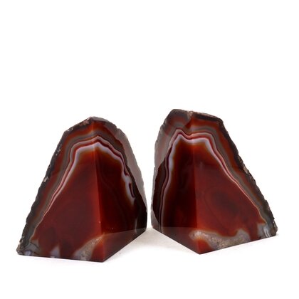 Agate Bookend Pair (Red) ~102x143x76mm