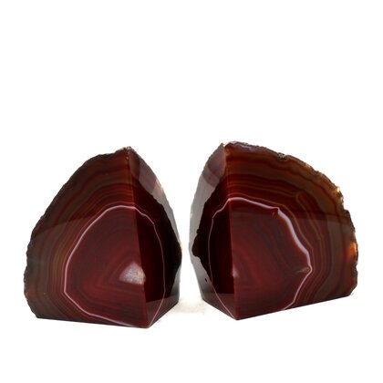 Agate Bookend Pair (Red) ~117x192x57mm