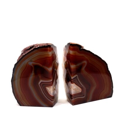 Agate Bookend Pair (Red) ~124x160x53mm