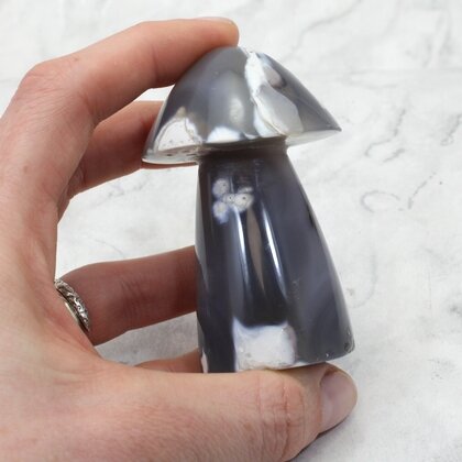 Agate Mushroom Crystal Carving ~73 x 46mm