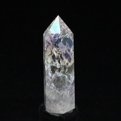 Angel Aura Fire & Ice Quartz Point ~55mm