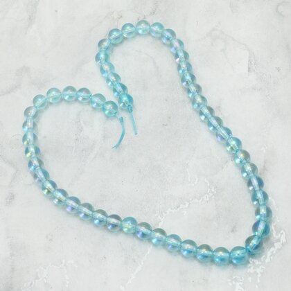 Aqua Aura Beads ~8mm Round