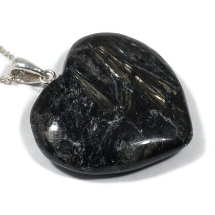 Astrophyllite & Silver Pendant - Heart  26mm