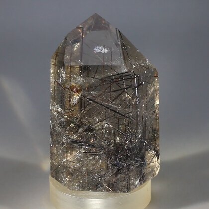 Black Rutile Smoky Quartz Polished Point ~56 x 35mm