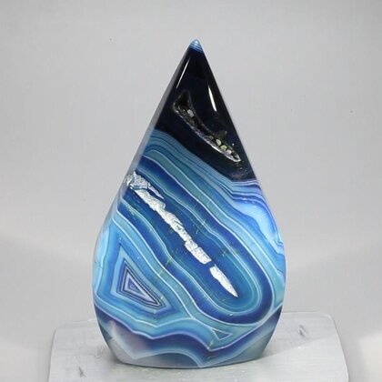 Blue Agate Crystal Flame ~84x48mm