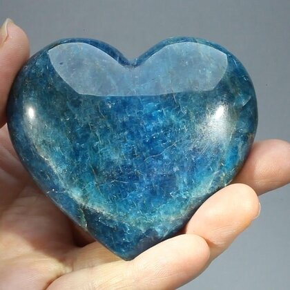 Blue Apatite Crystal Heart ~70mm