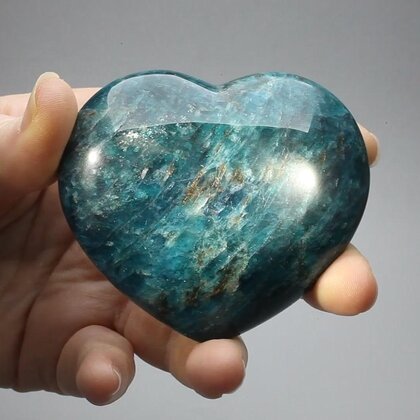 Blue Apatite Crystal Heart ~74mm