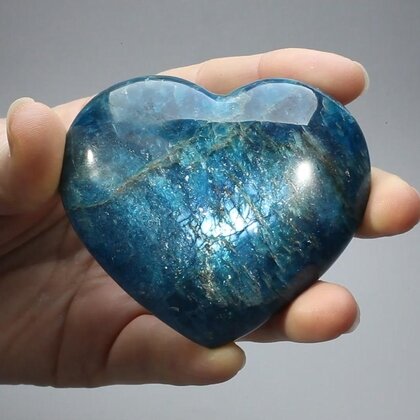 Blue Apatite Crystal Heart ~75mm
