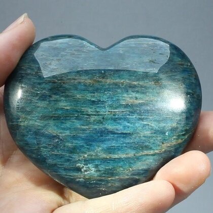 Blue Apatite Crystal Heart ~75mm