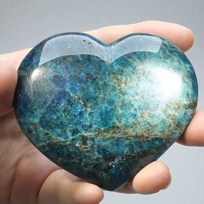 Blue Apatite Crystal Heart ~79mm