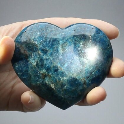 Blue Apatite Crystal Heart ~81mm