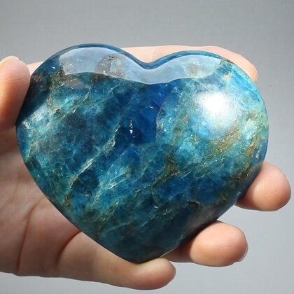Blue Apatite Crystal Heart ~81mm