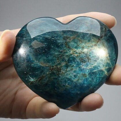 Blue Apatite Crystal Heart ~81mm