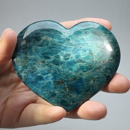 Blue Apatite Crystal Heart ~84mm