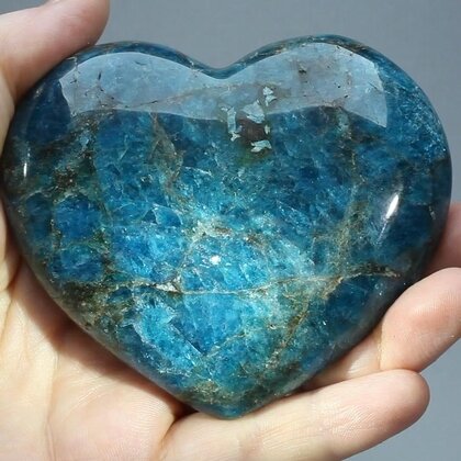 Blue Apatite Crystal Heart ~87mm
