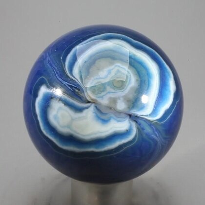 Blue Banded Agate Crystal Sphere ~45mm