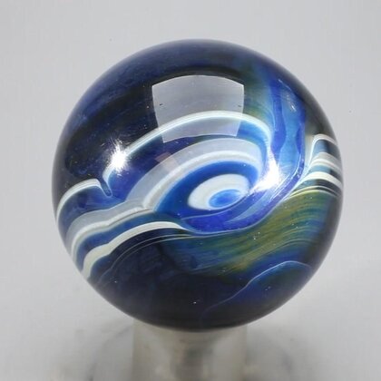 Blue Banded Agate Crystal Sphere ~45mm