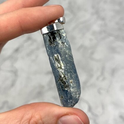 Blue Kyanite Healing Crystal 925 Silver Pendant ~50mm