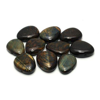 Blue Tiger Eye Drilled Tumble Stone